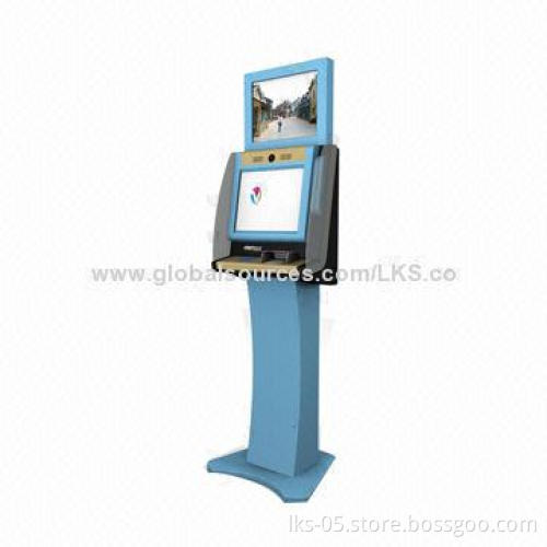 Indoor Outdoor Kiosk Design with 17-inch Touch Screen and Ticketing Dispensing Function